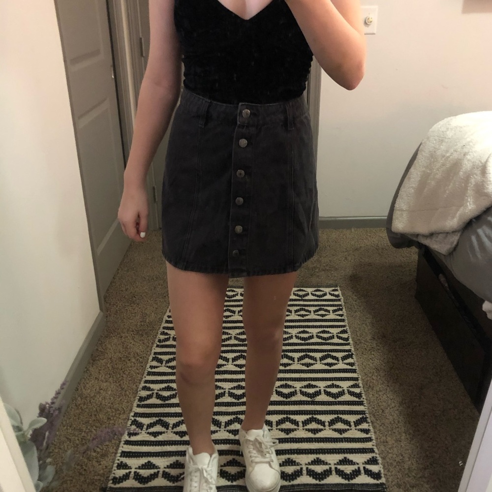 black denim skirt